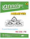 Niemeyer & Söhne Front Rotormäher Typ RO 230-FB Bild- Bedienungsanleitung & Bild- Ersatzteilliste & Explosionszeichnungen  - annoligno 518